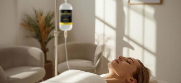 Woman Lying With Drip