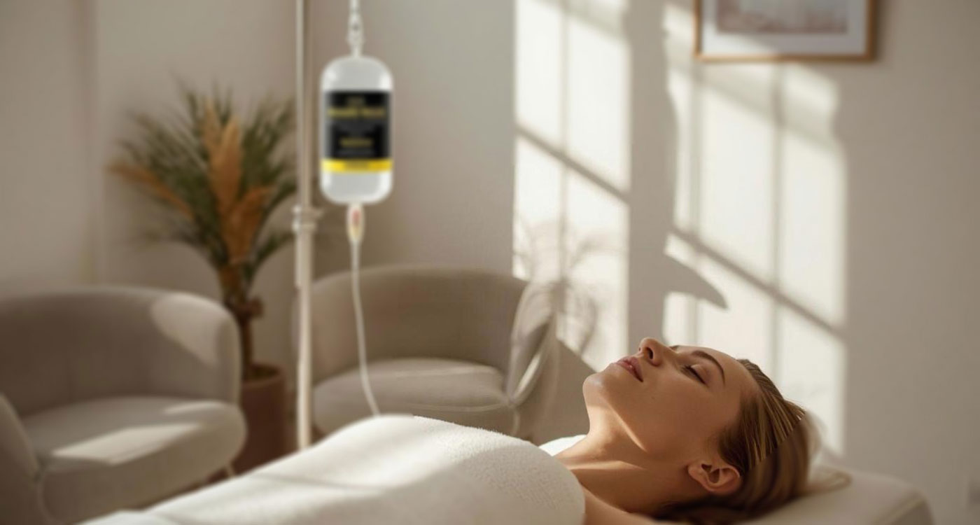Woman Lying With Drip